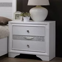 Contemporary Solid Wood 3-Drawer Nightstand in White