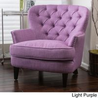 Christopher Knight Home - Oversized Fabric Club Chair - Tafton Tufted Light Purple Fabric