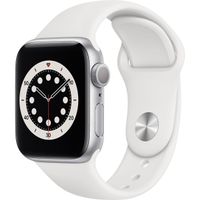Apple Watch Series 6 GPS, 40mm Silver Aluminum Case with White Sport Band, Regular
