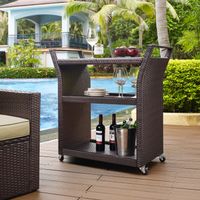 Crosley Furniture Palm Harbor Wicker Outdoor Bar Cart - Palm Harbor Outdoor Wicker Bar Cart
