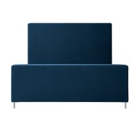 Lancaster Linen Upholstered Platform Bed - Blue - King