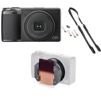 Ricoh GR III Digital Camera, Black Bundle with NiSi Filter System Master Kit, Peak Design Leash Camera Strap