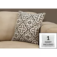 Pillows/ 18 X 18 Square/ Insert Included/ decorative Throw/ Accent/ Sofa/ Couch/ Bedroom/ Polyester/ Hypoallergenic/ Brown/ Modern