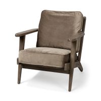 Olympus II Brown Velvet Covered Wooden Frame Accent Chair - Brown  Olive