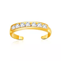 14k Yellow Gold Pave Set Cubic Zirconia Toe Ring