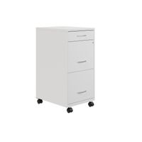 Space Solutions 18" Deep 3 Drawer Metal File Cabinet - Purple - Letter