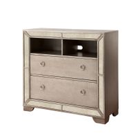 Gevi Transitional 46-inch 2-Drawer Silver Solid Wood Media Chest by Furniture of America - Champagne