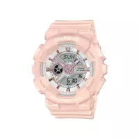 Casio - Ladies Baby-G Analog/Digital Pink Band Watch Silver Dial