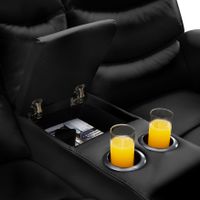 2-Seater Reclining Sofa With Console - Black