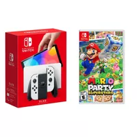 Nintendo - Switch OLED White + Mario Party Superstars BUNDLE