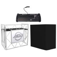 American DJ Pro Event Table II DJ Booth Truss Facade+Black Scrim+DMX Controller