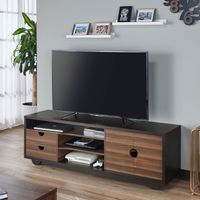 Kuutti Contemporary Brown 63-inch Multi-functional Storage TV Console by Strick & Bolton - Wenge