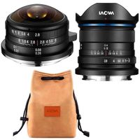Venus Laowa 2 Lens Bundle, 4mm f/2.8 Circular Fisheye Lens and 9mm f/2.8 Zero-D Ultra Wide-Angle Prime Lens with Lens Pouch for Fujifilm X