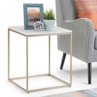 WYNDENHALL Holmes Accent Table - 18" W x 18" D x 23" H - White and Gold