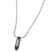 Caseti Intriga Stainless Steel and Gunmetal Pendant with Chain - Silver, Black