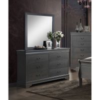 Furniture of America Devi Grey 2-piece Dresser and Mirror Set - Grey