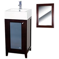 Fine Fixtures Mezquite Wood White/ Walnut Bathroom Vanity and Mirror - Wood Walnut/White Vanity and Mirror