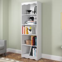 CorLiving Hawthorn 72" Tall Bookcase in Frost White - 1