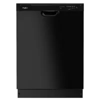 Whirlpool 57 dBA Black Front Control Built-In Dishwasher