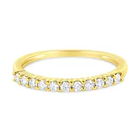 IGI Certified 10K Yellow Gold 1/4ct TDW Diamond Band Ring (J-K,I2-I3) - Choice of size