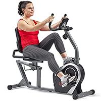 Sunny Health & Fitness Magnetic Recumbent Exercise Bike, Pulse Rate Monitoring, 300 lb Capacity, Digital Monitor and Quick Adjustable Seat | SF-RB4616S