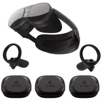 HTC VIVE XR Elite Virtual Reality Headset with Controllers, Bundle with VIVE Ultimate Tracker 3+1 Kit