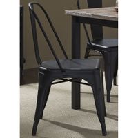 Heavy Distressed Metal Bow Back Dining Chair - Heavy Distressed Black Metal Bow Back Side Chair