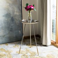 SAFAVIEH Calix Tri Leg Contemporary Glam Side Table - Nickle / Gold - Iron - NIckle
