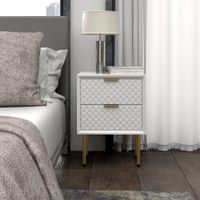 COZAYH  Contemporary Spacious Drawer Nightstand Side Table, Modern Storage, Clean-Lined Transitional Style - 2-drawer