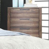 Minimalistic Designed 5- Drawer Chest, Rustic Natural Brown
