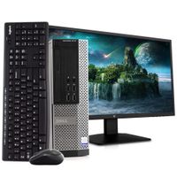 Dell 7020 Space Saving PC Desktop Computer, Intel i5-4590 3.3GHz, 8GB RAM 500GB HDD, Windows 10 Pro, New 23.6" FHD V7 LED Monitor, Wireless Keyboard & Mouse, New 16GB Flash Drive, DVD, WiFi