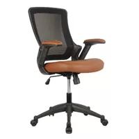 Mid-Back Mesh Task Office Chair with Height Adjustable Arms, Brown