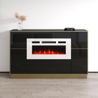 Odessa WH-EF Fireplace Sideboard - Black