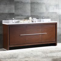 Fresca Allier Wenge Brown Modern 72-inch Double Sink Bathroom Cabinet - Allier 72" Wenge Brown Cabinet w/ Top & Sinks