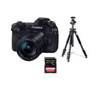 Panasonic Lumix G9 Mirrorless Camera, Black with Lumix G Leica DG Vario-Elmarit 12-60mm F/2.8-4.0 Lens -_Bundle With Vanguard 264AB-100 4-section Aluminum Tripod with SBH-100 QR BallHead Black, 32GB SDHC Card