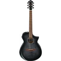 Ibanez AEWC400 6-String Electro Acoustic Guitar, 20 Frets, Mahogany Neck, Rosewood Fingerboard, Transparent Black Sunburst