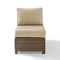 Bradenton Outdoor Wicker Sectional Center Chair with Sand Cushions - Brown