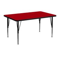 16.125-25.125-Inch Height-adjustable Laminate Preschool Activity Table - Red