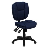 Mid-Back Fabric Multi-Functional Ergonomic Office Chair - Blue
