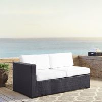 BISCAYNE LOVESEAT WITH INT. ARM WITH WHITE CUSHIONS - BISCAYNE LOVESEAT WITH INT. ARM/ WHITE CUSHIONS
