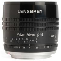 Lensbaby Velvet 56, 56mm f/1.6 Macro Lens for Nikon F - Traditional Black Finish