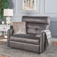 Halima Microfiber 2-Seater Recliner Club Chair by Christopher Knight Home - Slate