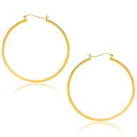 10k Yellow Gold Polished Hoop Earrings (40mm)