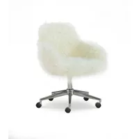 Ferdon Faux Fur Office Chair White