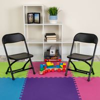 10 Pack Kids Plastic Folding Chair - Black
