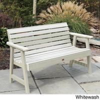Highwood Weatherly 5-foot Eco-friendly Marine-grade Synthetic Wood Garden Bench - Whitewash