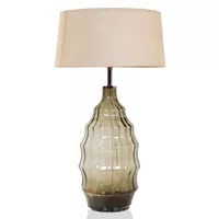 Contemporary Hand Blown Glass Table Lamp in Olive