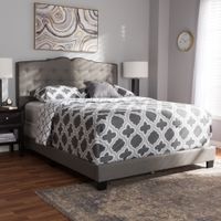 Maison Rouge Marina Contemporary Fabric Bed - Grey - King