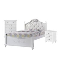 Picket House Furnishings Annie Full Platform 3-piece Bedroom Set with Stora - White - Full