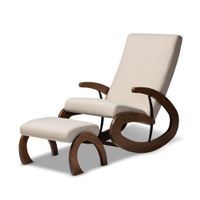 Contemporary 2-Piece Rocking Chair and Ottoman Set - Beige